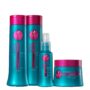 Kit Haskell Shampoo Conditioner Mask Sérum Resgat Total Complete Hydration Quinoa 4 Units
