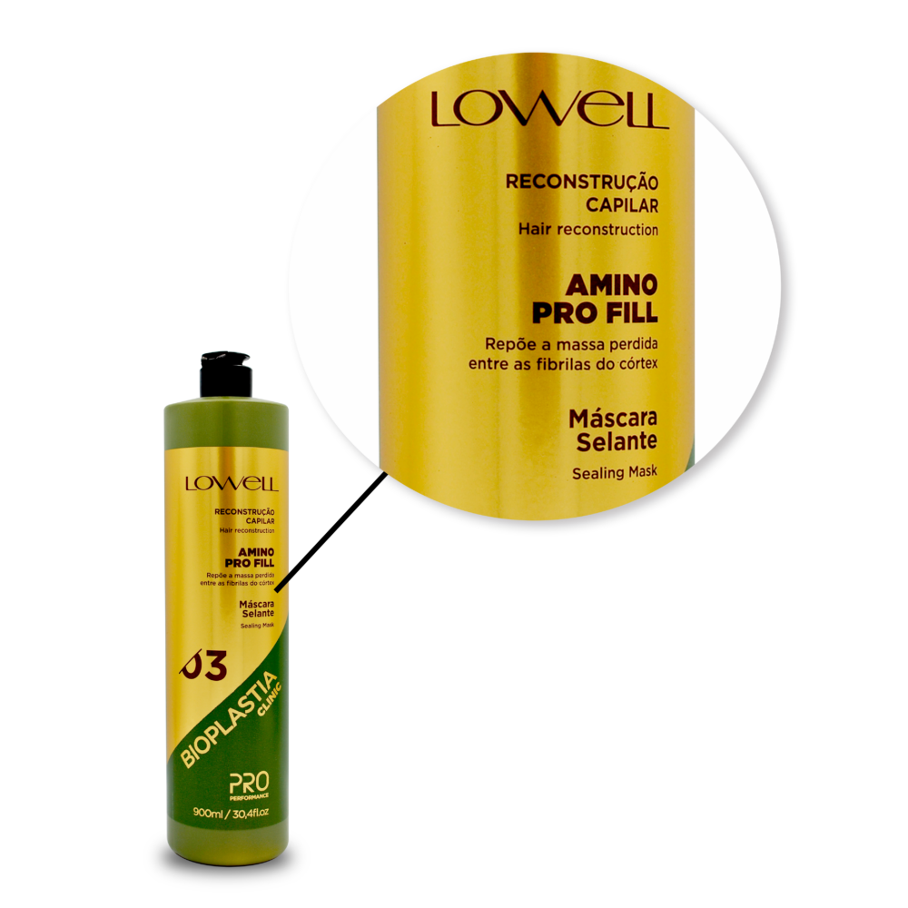 Kit Lowell Bioplastia Clinc Hair Reconstruction 3 Products Salon - Image 7