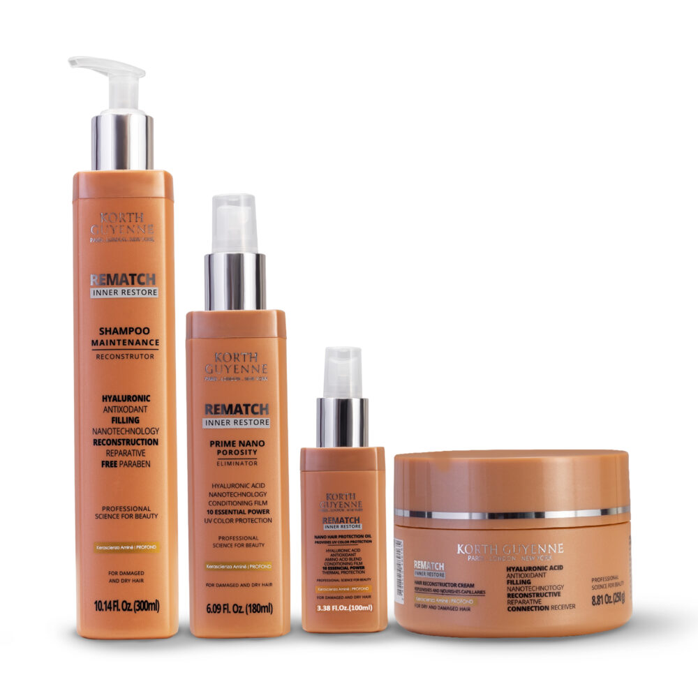 Korth Guyenne Rematch Home Care Shampoo, Heat Protector, Mask and Oil 4 products