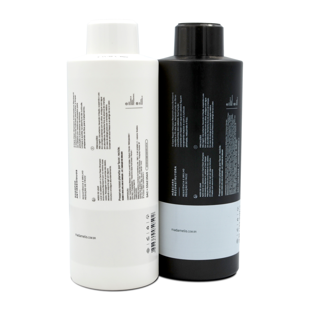Kit Madamelis Progressive Bambarrô Cacao Extrat Straight Hair Professional Use 2x1L/2x33.8fl.oz - Image 2
