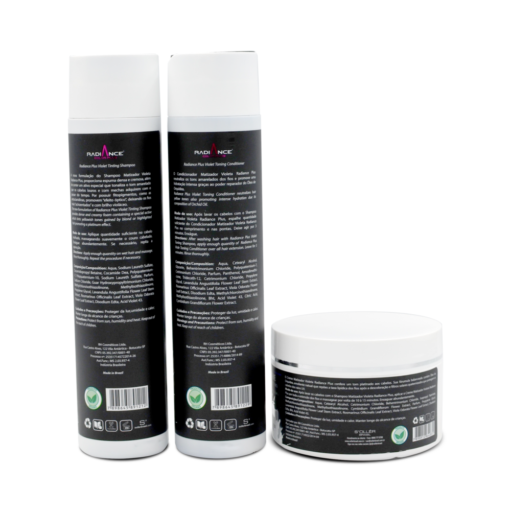 Kit S'ollér Brasil Radiance Plus Matizador Violeta Shampoo + Conditioner and Post Tinting Cream - Image 2