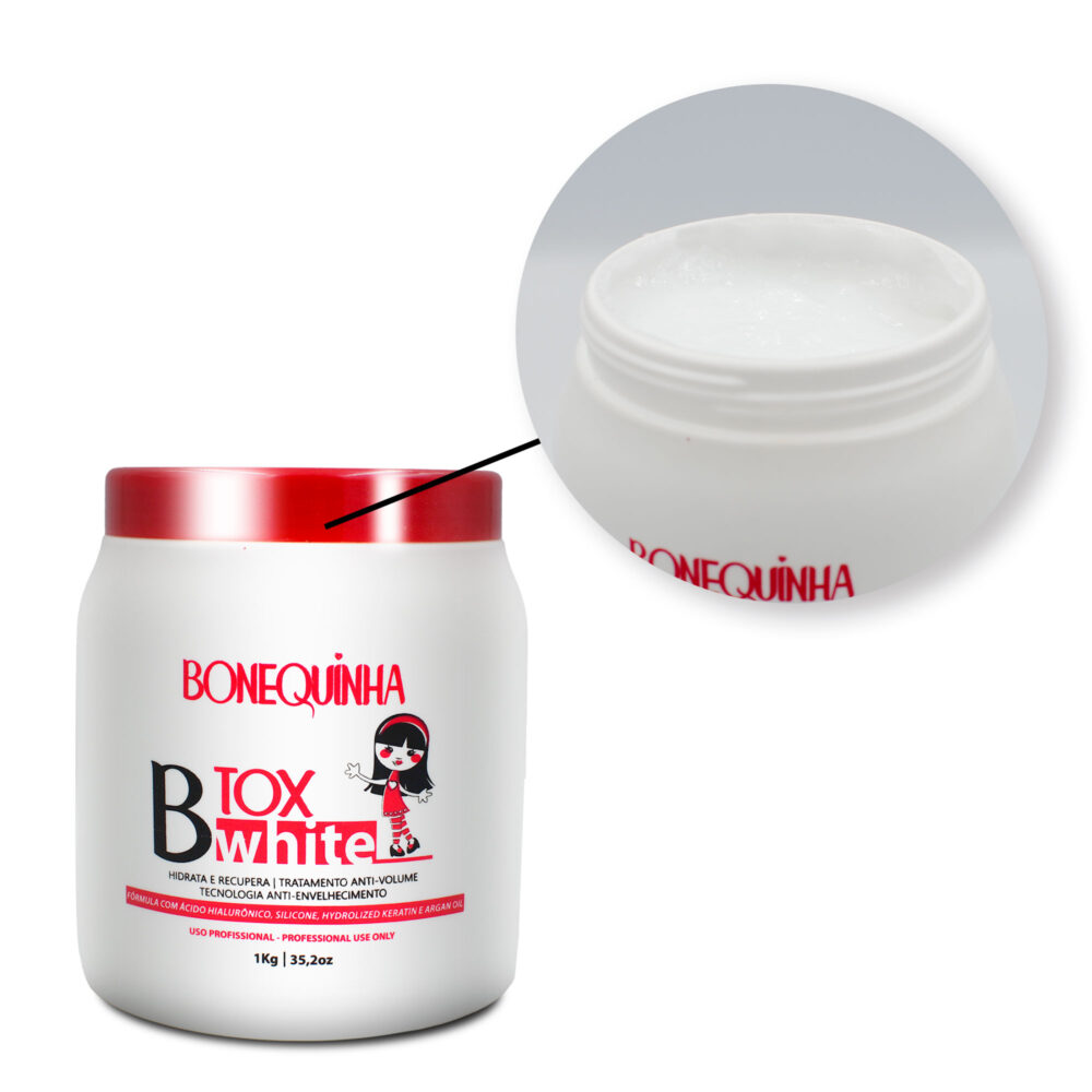 Bonequinha Btox Capillary White Reduces Volume and Frizz Hair Care 1Kg/35.2 oz - Image 3