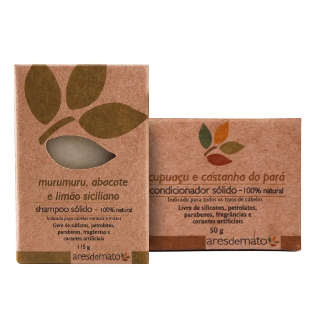 Ares de Mato Vegan Kit Murumuru Solid Shampoo and Cupuaçu Solid Conditioner
