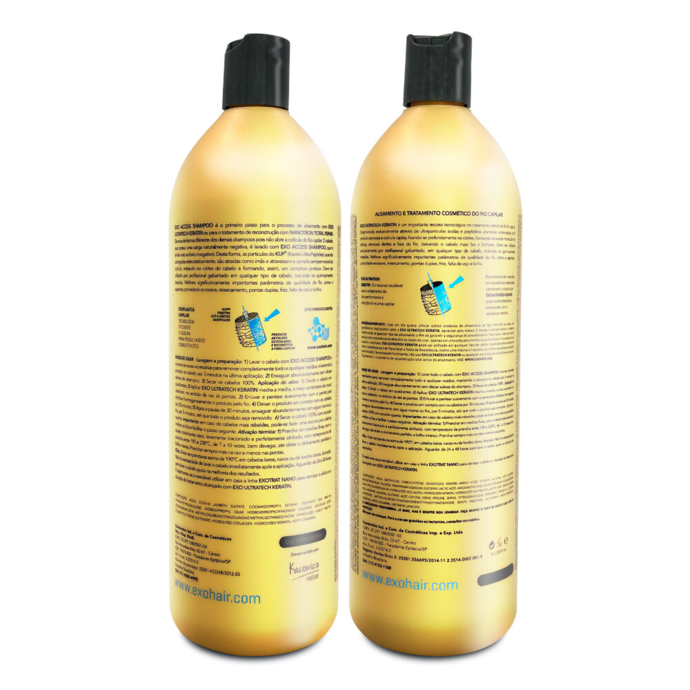 EXO Hair Progressive Exoplasty Straightening Shampoo Keratin Alisamento Capilar Hair Care 2x1L/2x33.8fl.oz - Image 2
