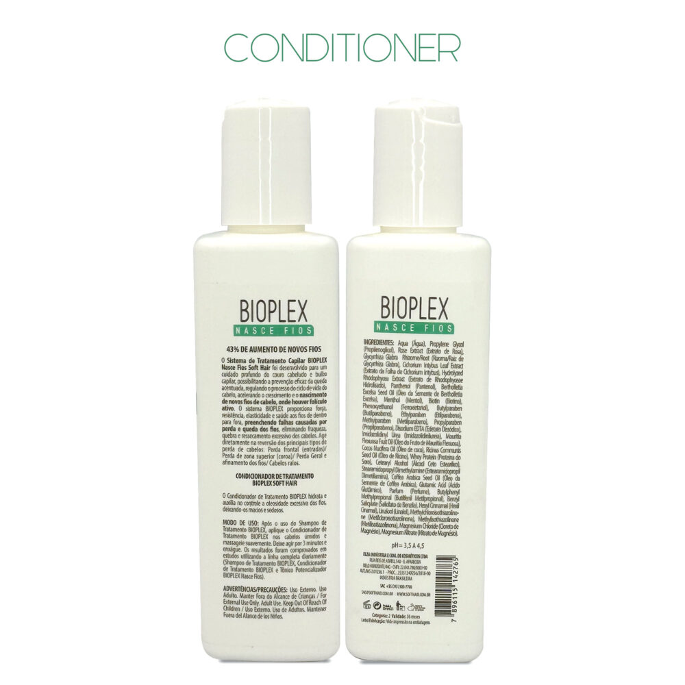 Kit Bioplex Shampoo Conditioner Tonic Nasce Fios Soft Hair Complete Regrowth Treatment Hair Care 3 Units - Image 3