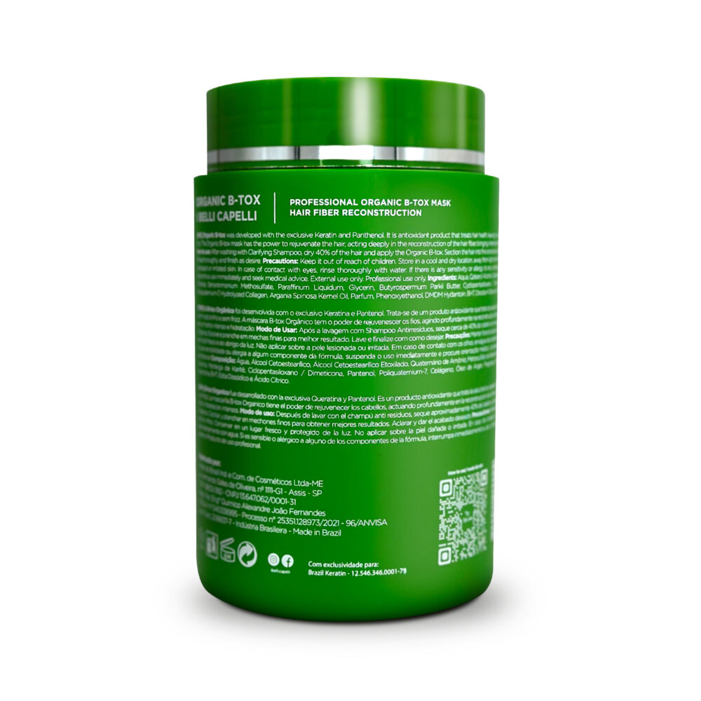 Kit I Belli Capelli Ravenna B-tox Organic 1Kg/35.2 oz and Venice Cassava Extract Mask 250g/8.81 oz Complete Treatment - Image 2