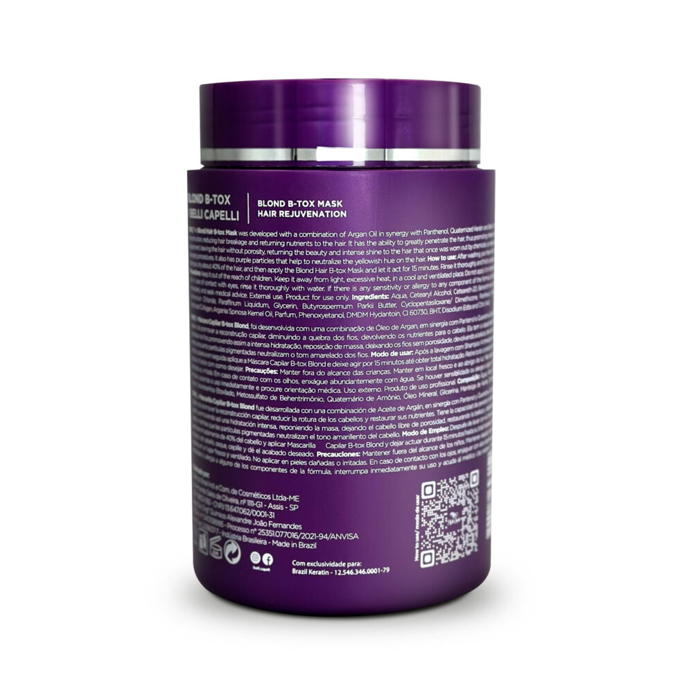 Kit I Belli Capelli Ravenna B-tox Blond 1kg/35.02 oz and Venice Mask Mandioca Hydration 500g/17.6 oz - Image 4