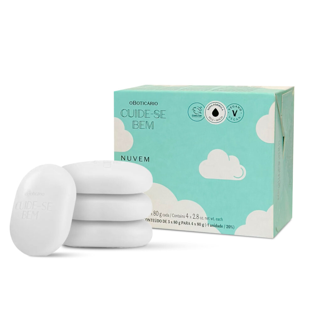 O Boticário Soap Quartet Cuide-se Bem Nuvem Caixa Sabonetes 4 Units 80g/2.8 oz