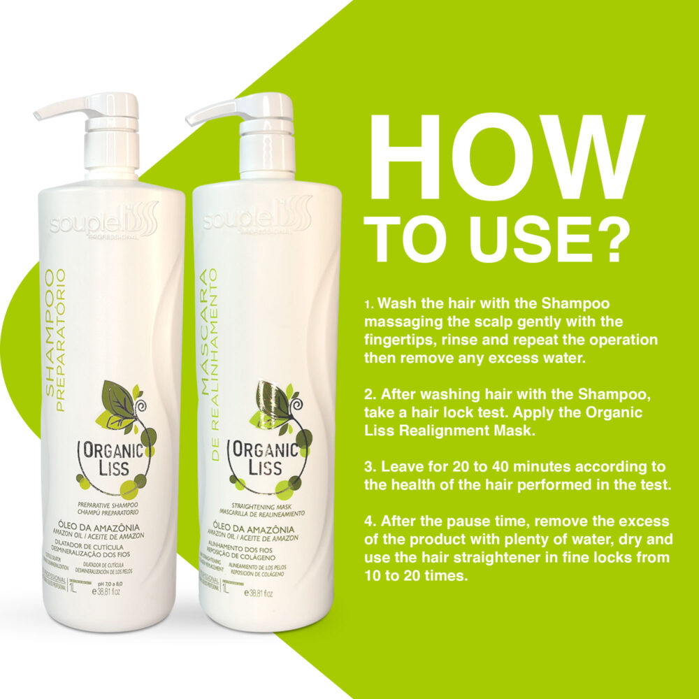 Kit Soupleliss Progressive Organic Liss Hair Straightening Without Formaldehyde 2x1L/2x33.81fl.oz - Image 3
