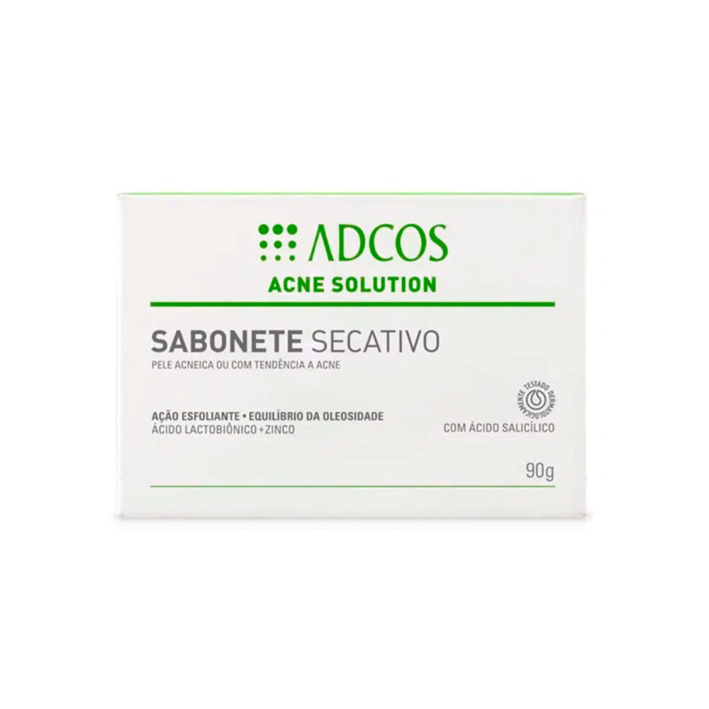 Adcos Acne Solution Drying Soap Acneic or Acne-prone Skin Exfoliating Action 90g/3.04 oz