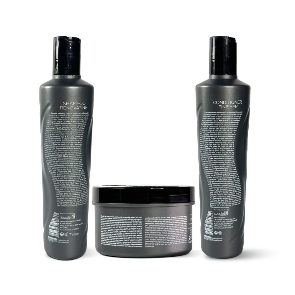 Kit Soupleliss Reconstructor Triplox Complete Rebuilds Damaged Hair Care 3x300ml/3x10.1fl.oz - Image 2