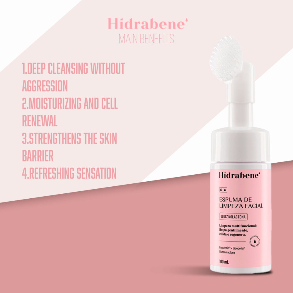 Hidrabene Foaming Facial Cleanser - Gluconolactone 100ml/3.38fl.oz - Image 2