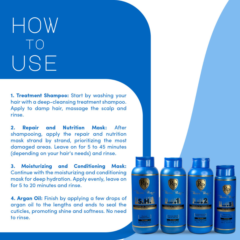 Kit Robson Peluquero Treatment CCRP Capillary Schedule 4 Steps Complete Hydration Bio Acetum 4 Units - Image 3