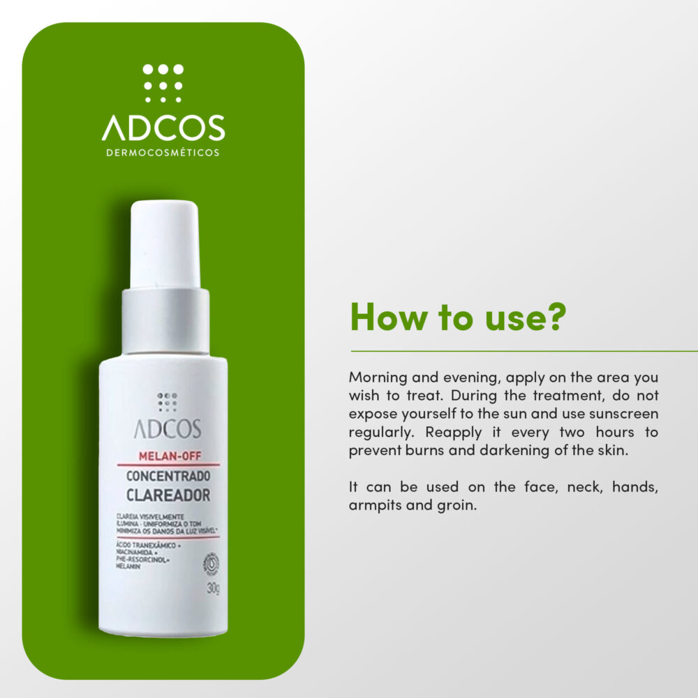 Adcos Melan-Off Whitening Concentrate Smooths Tone Minimizes Visible Light Damage Skin Care 30ml/1.01 fl.oz - Image 2