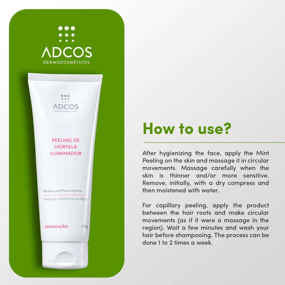 Adcos Peppermint Peeling Brightening Anti-Aging Treatment Regenerates and Brightens Skin 100g/3.38. oz - Image 3