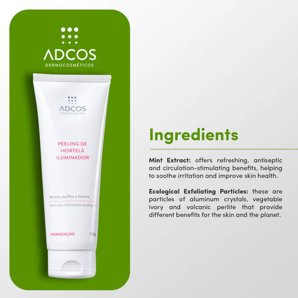 Adcos Peppermint Peeling Brightening Anti-Aging Treatment Regenerates and Brightens Skin 100g/3.38. oz - Image 4