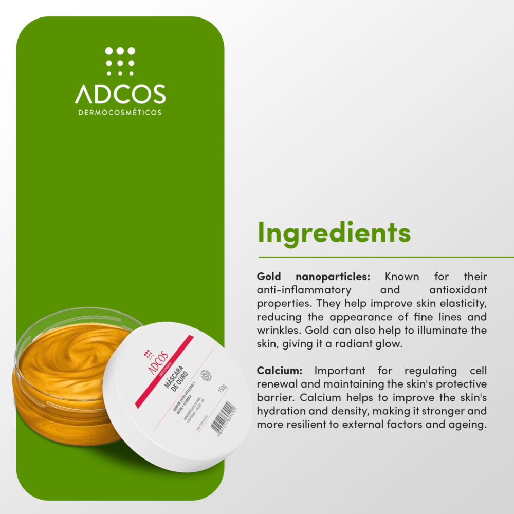 Adcos Gold Anti-Aging Mask Skin Care Collagen Production Stimulation Intensive Nutrition 150g/5.07 oz - Image 3