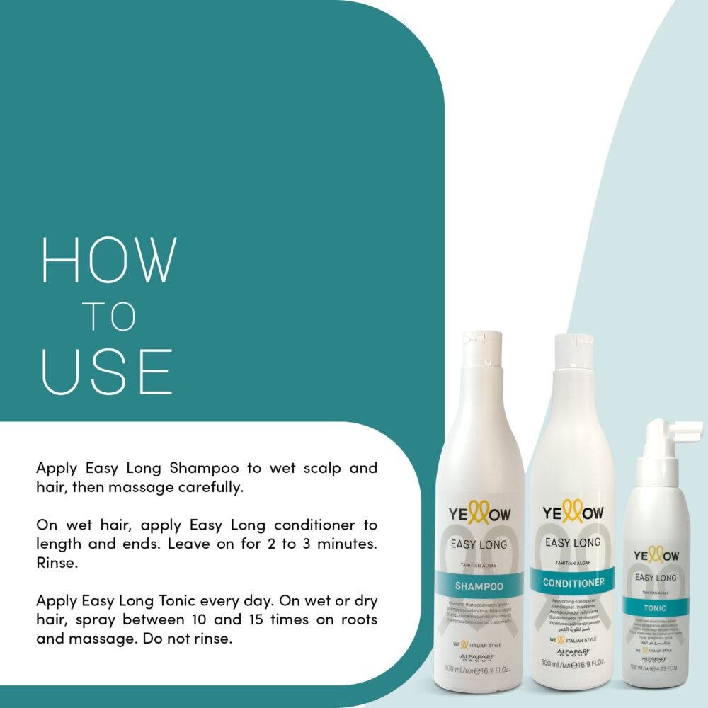Kit Alfaparf Shampoo Conditioner Tonic Yellow Easy Long Tahitian Algae Tônico Daily Care 3 Units - Image 3