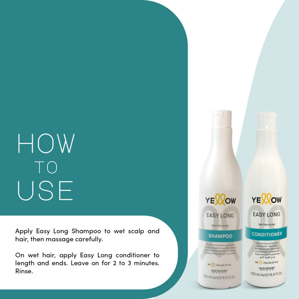 Kit Alfaparf Shampoo Conditioner Yellow Easy Long Tahitian Algae Hydration Strength 2x500ml/2x16.9fl.oz - Image 3
