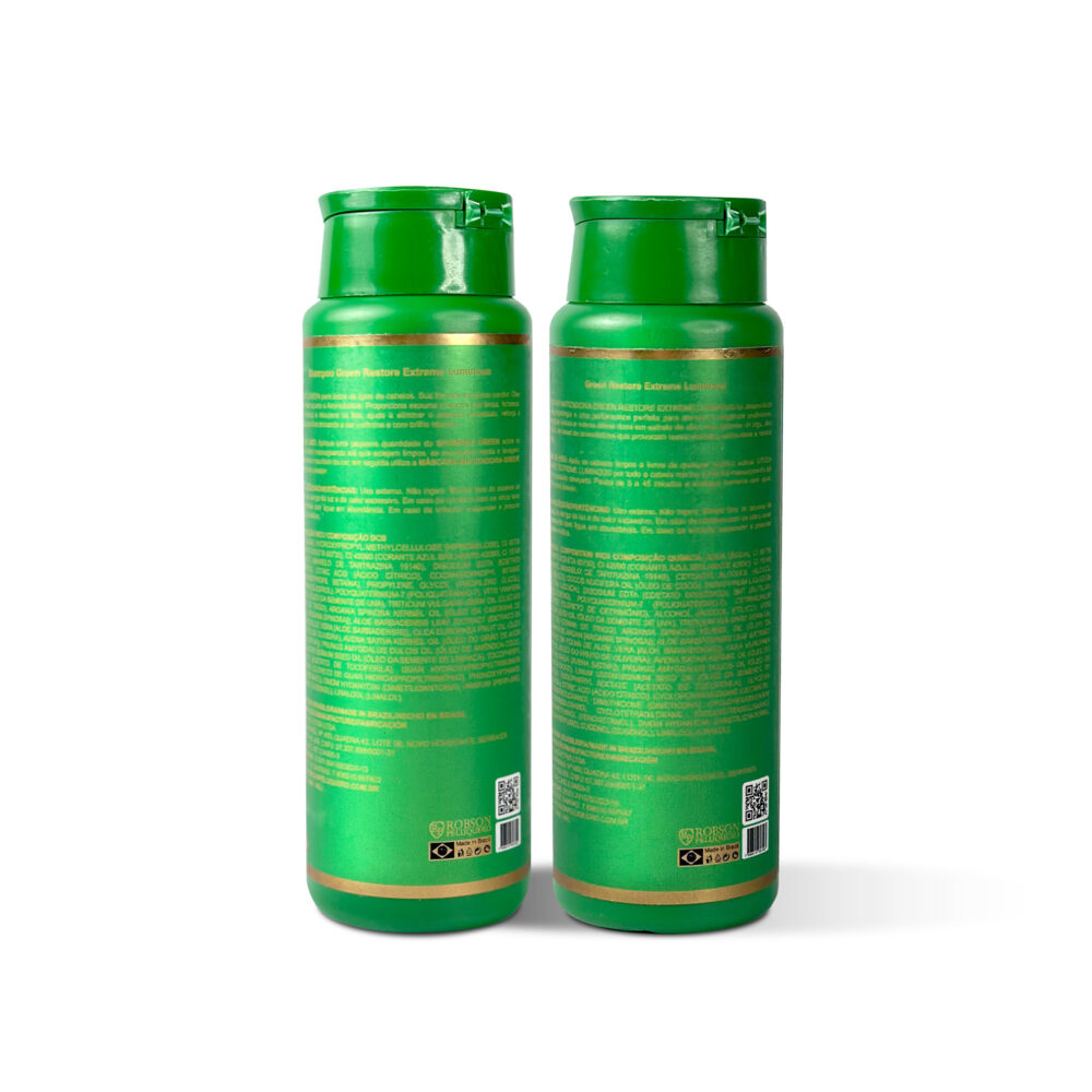 Robson Peluquero Kit Green Home Care Rp Restorer Extreme Luminous Shampoo 2x300ml/2x10.14 fl.oz - Image 2