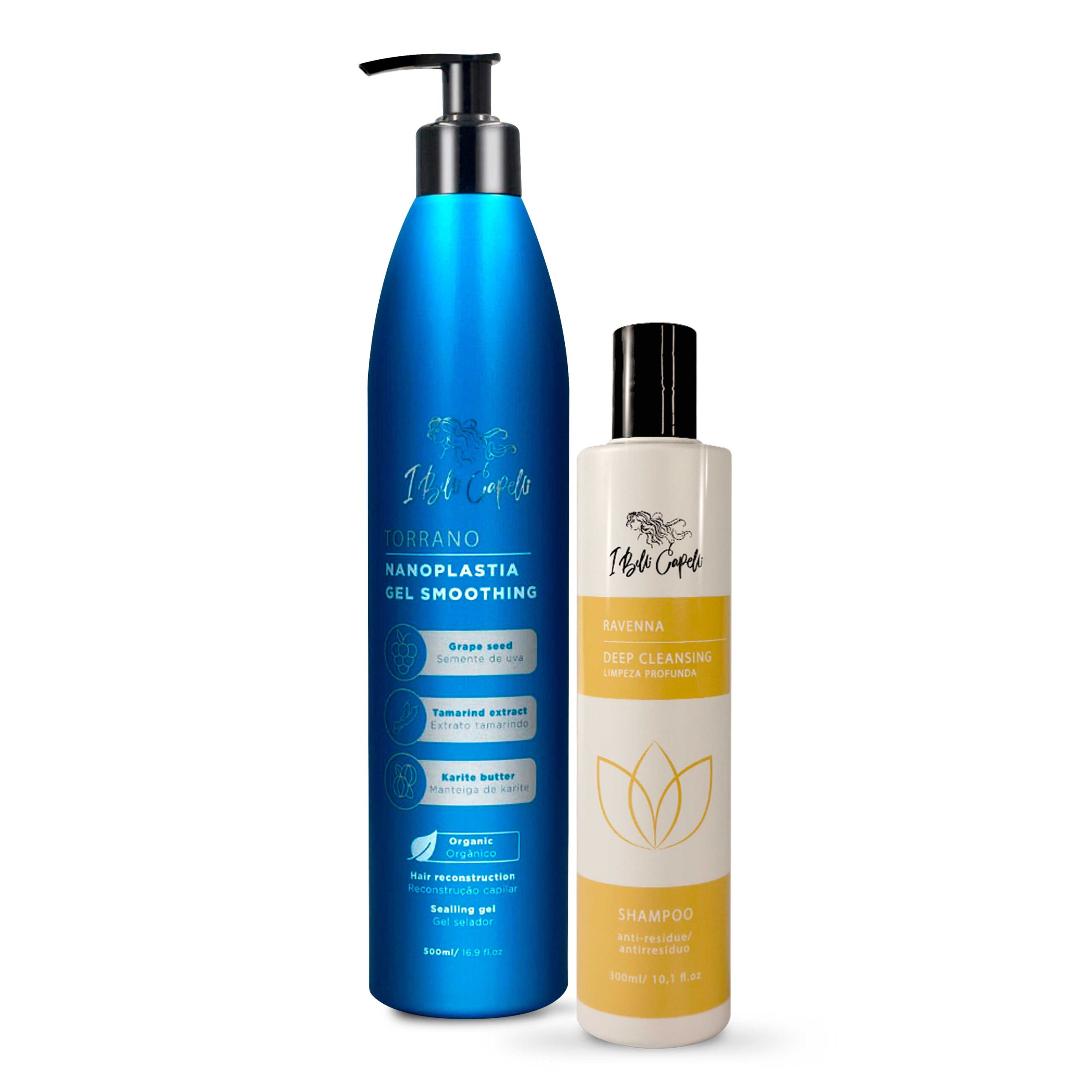I Belli Capelli Kit Ravenna Deep Cleansing Shampoo + Torrano Nanoplasty Straightening Gel