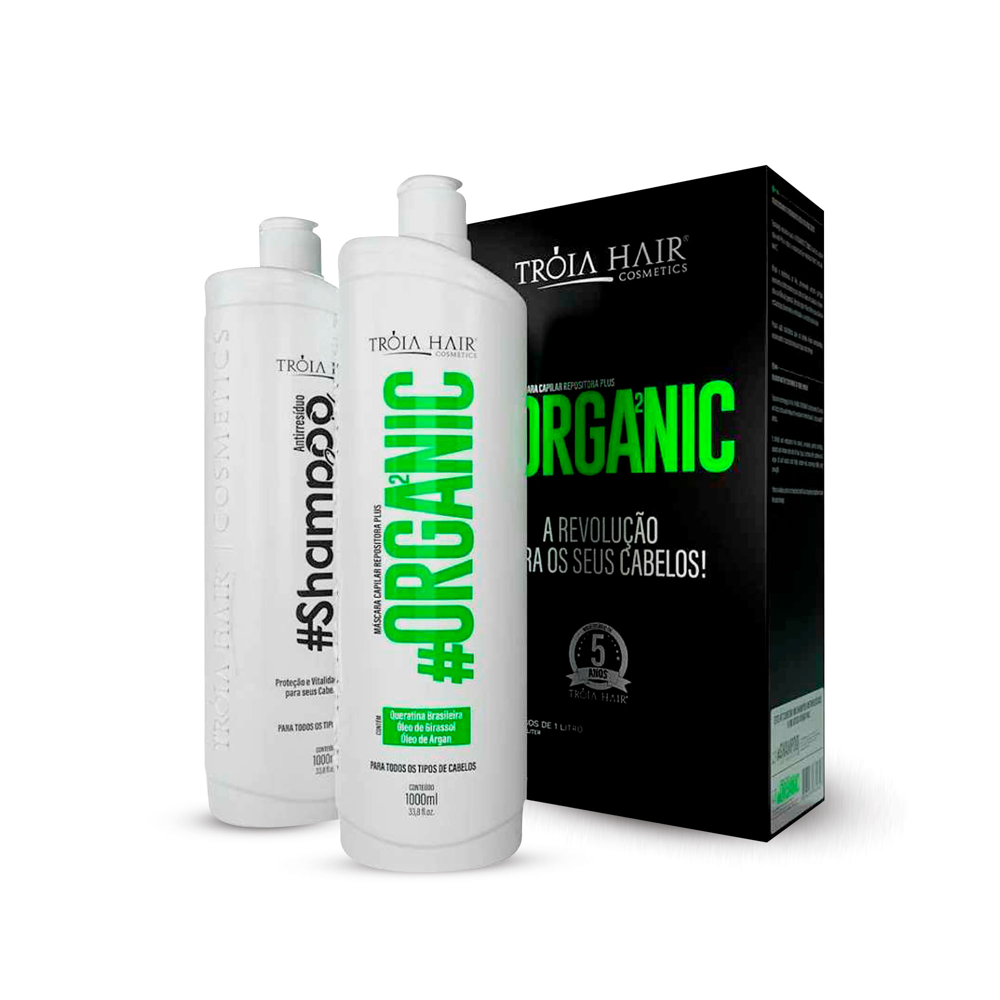 Kit Tróia Hair Progressive Organic Definitive Without Formaldehyde Hair Care 2x1L/2×33.8fl.oz