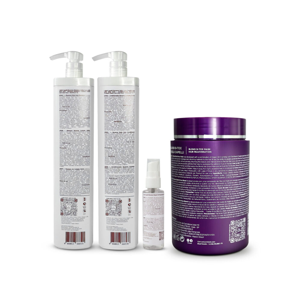 Kit Ravenna Daily Care + B-tox Blond : Hydration, Straightening, and Intense Shine - Image 2