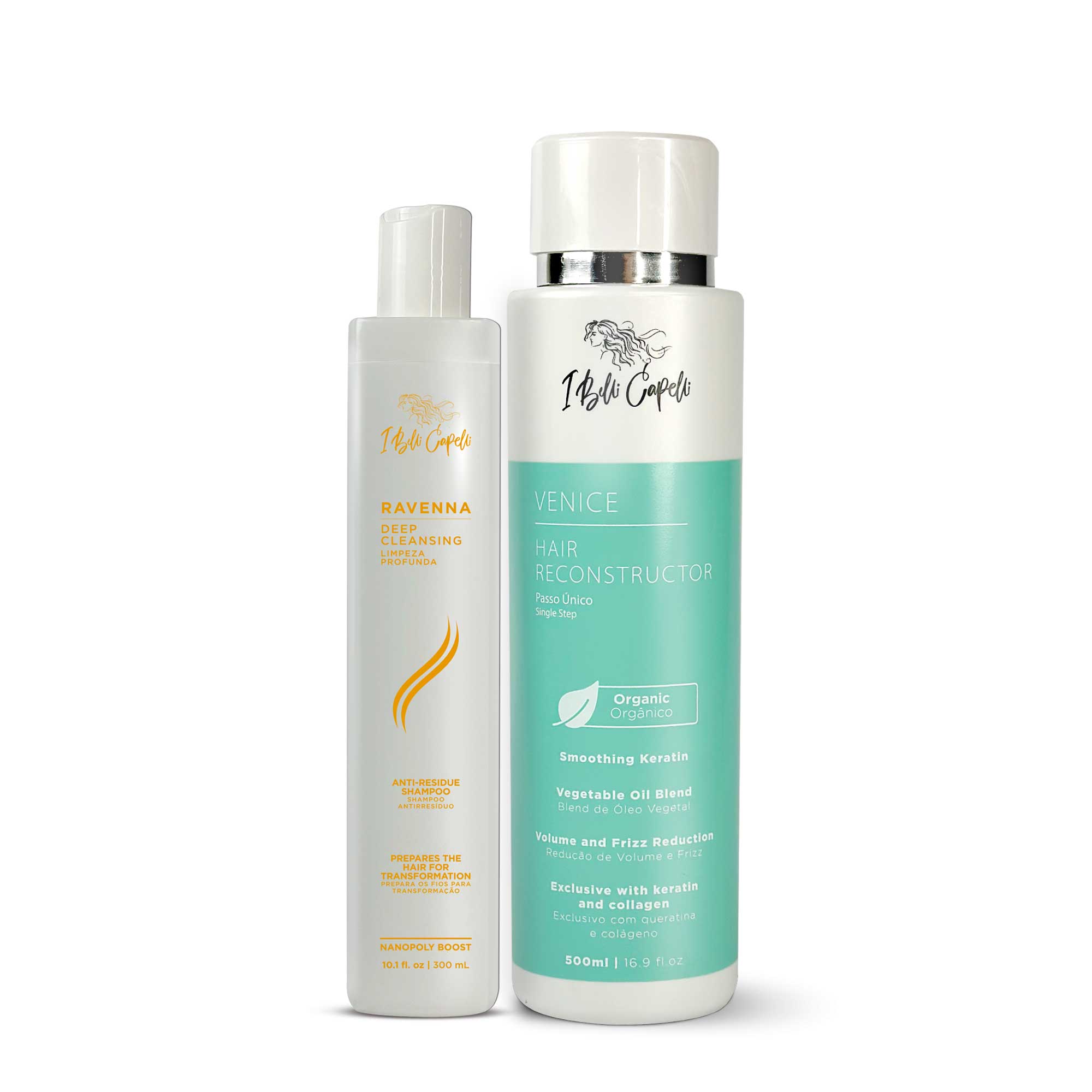 Kit I Belli Capelli Venice Hair Reconstructor Smoothing Keratin + Anti-Residue Shampoo Deep Cleansing