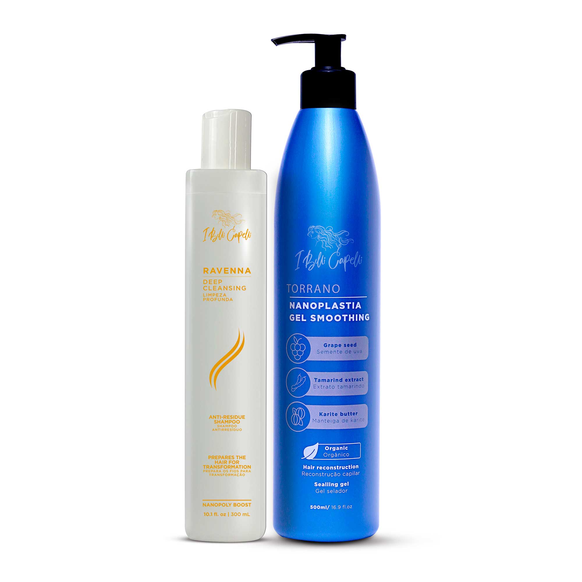 I Belli Capelli Kit Ravenna Deep Cleansing Shampoo + Torrano Nanoplasty Straightening Gel