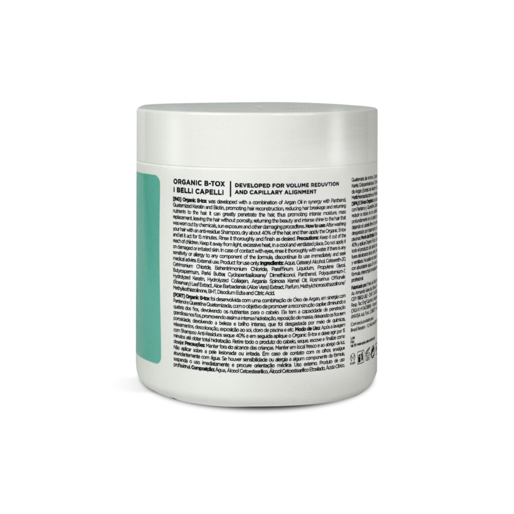 I Belli Capelli Venice Organic B-Tox and Cassava Extract Mask Kit Panthenol Keratin and Argan Oil 2x500g/2x17.6 oz - Image 2