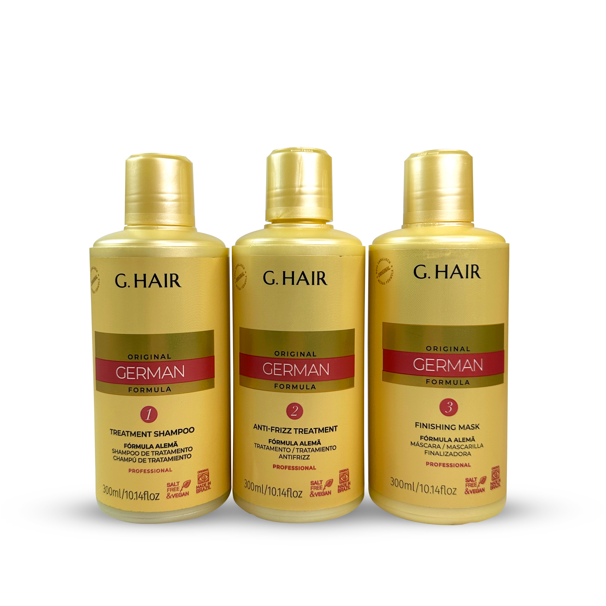 Kit G. Hair Smoothing System Treatment Fórmula Alemã 3x300ml/3×10.1 fl.oz