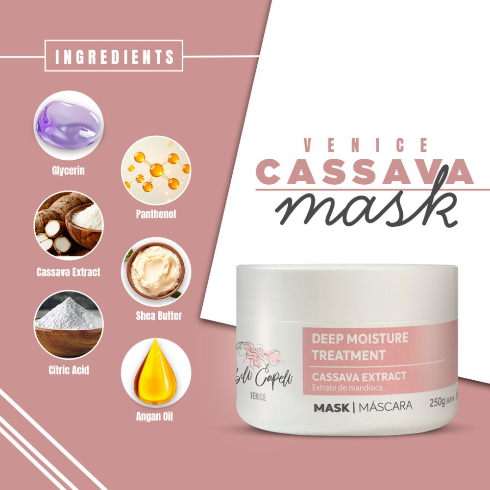 Kit Venice I Belli Capelli Organic B-Tox 500g/17.6 oz and Cassava Mask Mandioca 250g/8.8 oz - Image 6