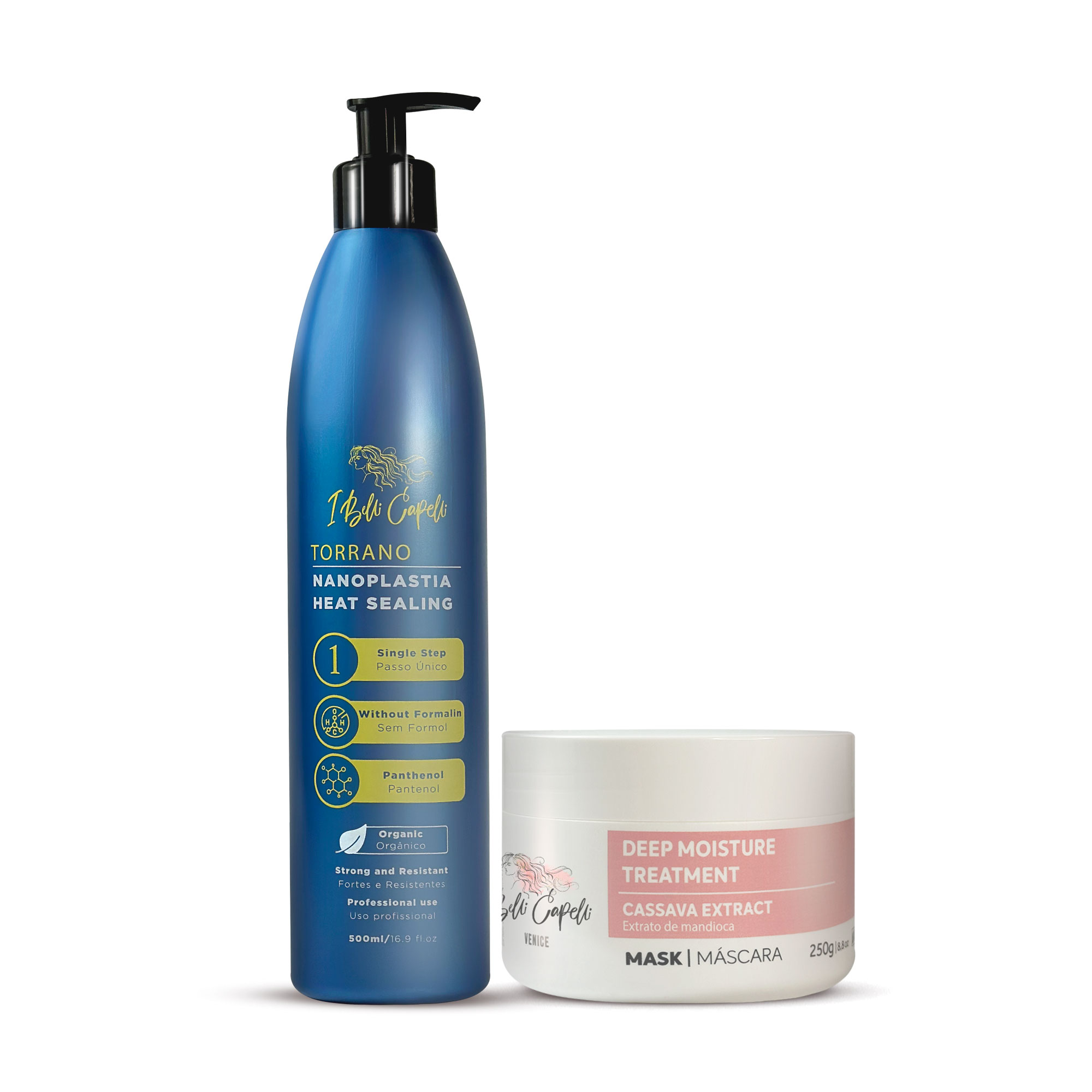 Kit I Belli Capelli Torrano Thermal Seal 500ml/16.9 fl.oz and Venice Cassava Mask 250g/8.8 oz