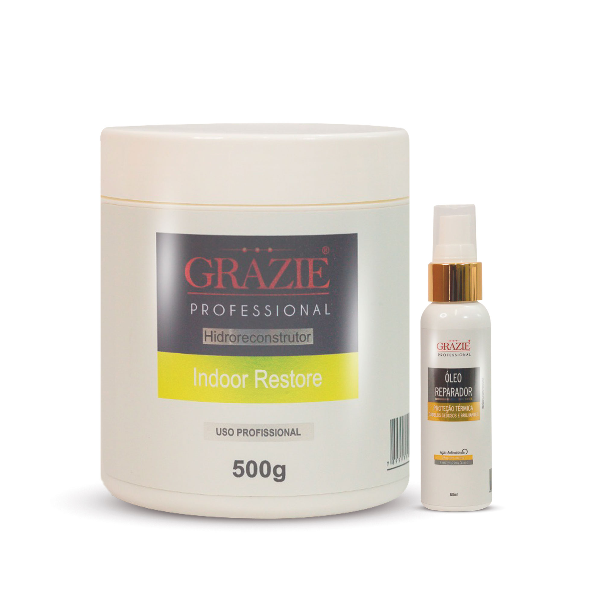 Kit Grazie Professional Indoor Restore Mask + Repair Oil | Hydration, Repair & Thermal Protection