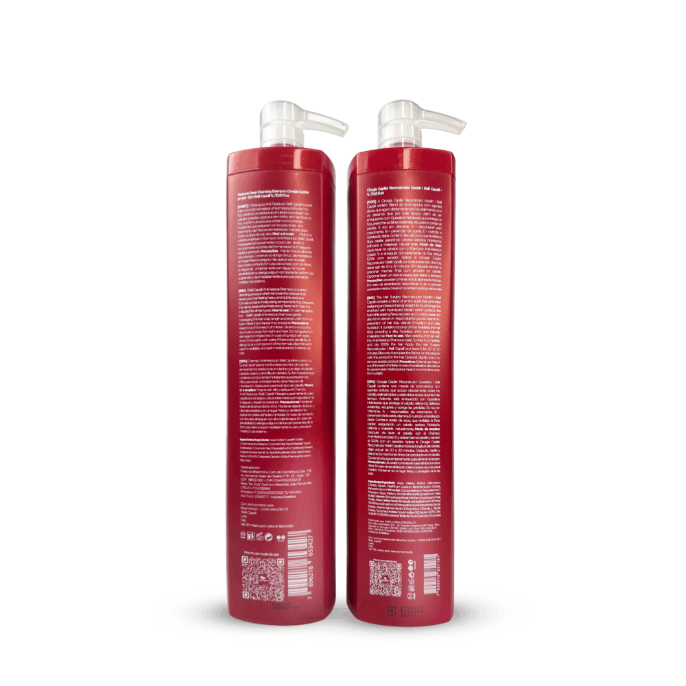 Kit I Belli Capelli Ravenna Cirurgia Capilar Keratin Smoothing System 2x1L/2x33.8 fl.oz - Image 2