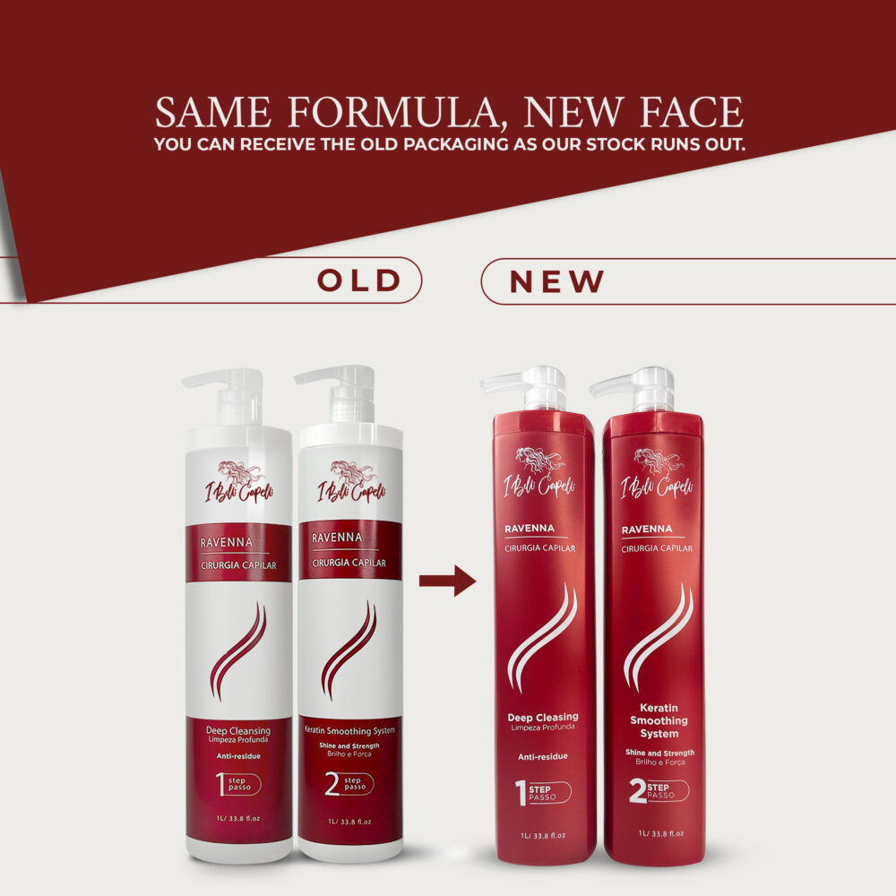 Kit I Belli Capelli Ravenna Cirurgia Capilar Keratin Smoothing System 2x1L/2x33.8 fl.oz - Image 3