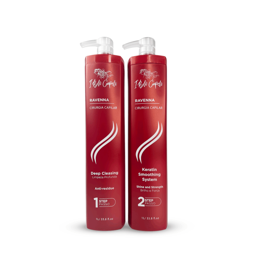 Kit I Belli Capelli Ravenna Cirurgia Capilar Keratin Smoothing System 2x1L/2x33.8 fl.oz