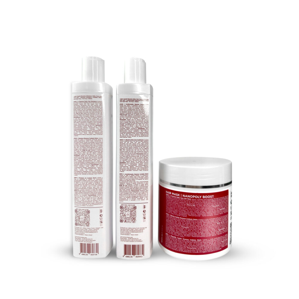 I Belli Capelli Ravenna Daily Care Kit – Shampoo and Conditioner 2x300ml + Hair Mask 500g - Image 2