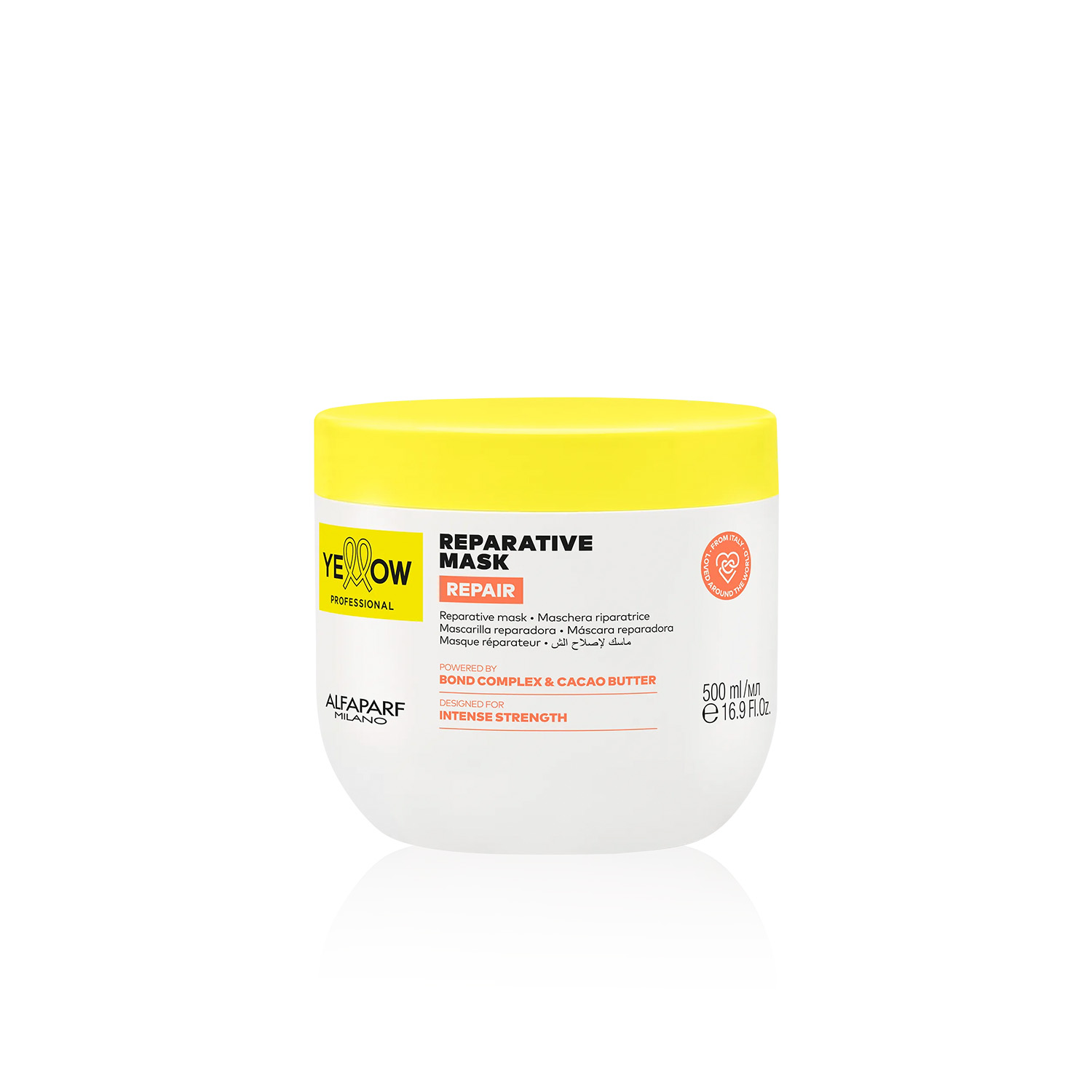 Kit Alfaparf Yellow Repair Home Care Complete Almond Proteins Cacao Normal Thick Hair 4 units - Image 5