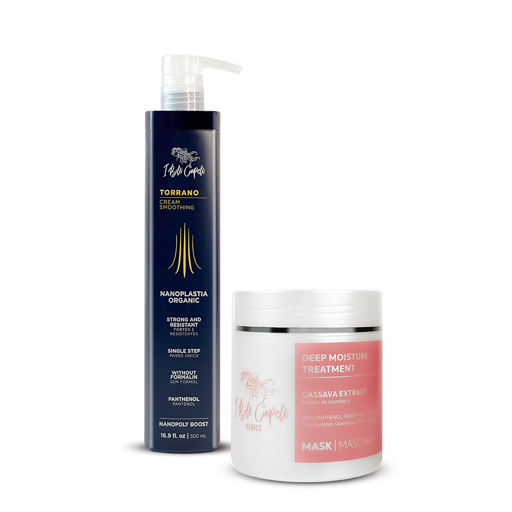 Kit I Belli Capelli Torrano Nanoplasty Heat Seal and Cassava Mask 2x500ml/2×16.90 fl.oz